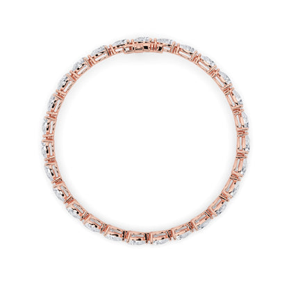 7CTW Pear Lab-Grown Diamond Prong Fancy Line Bracelet 28 Stones