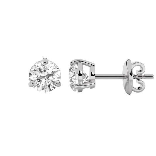 1CTW Round Lab-Grown Diamond Prong Stud Earring 2 Stones