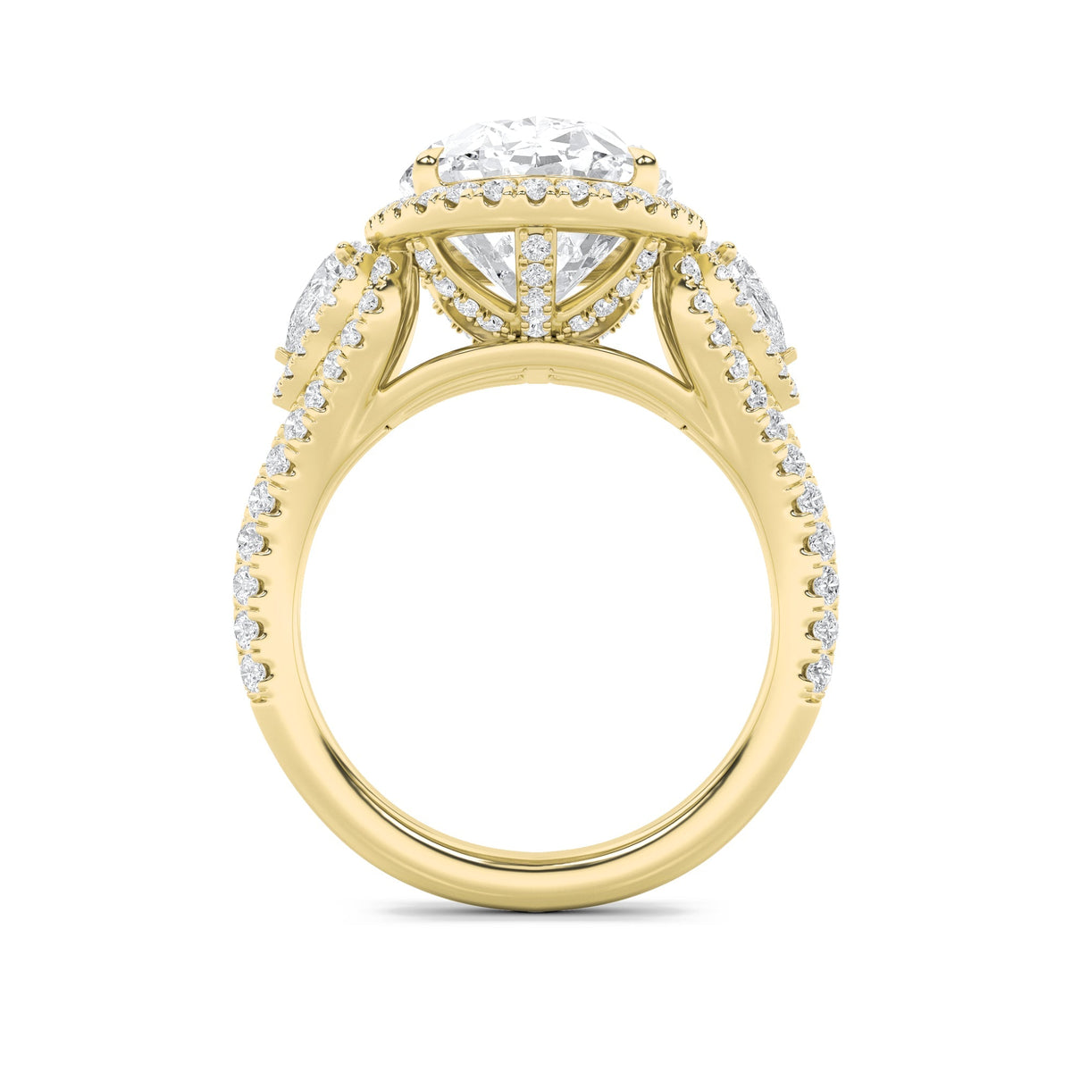7.25CTW Oval Lab-Grown Diamond Prong Bold Accented Engagement Ring 133 Stones