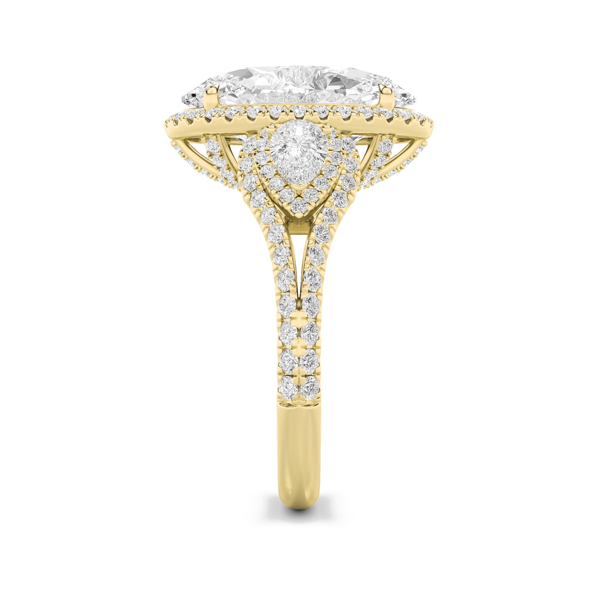 7.25CTW Oval Lab-Grown Diamond Prong Bold Accented Engagement Ring 133 Stones
