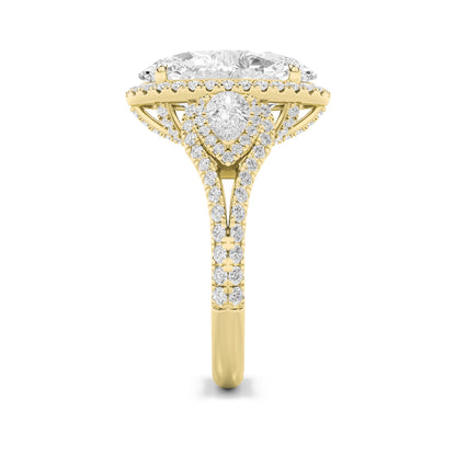 7.25CTW Oval Lab-Grown Diamond Prong Bold Accented Engagement Ring 133 Stones