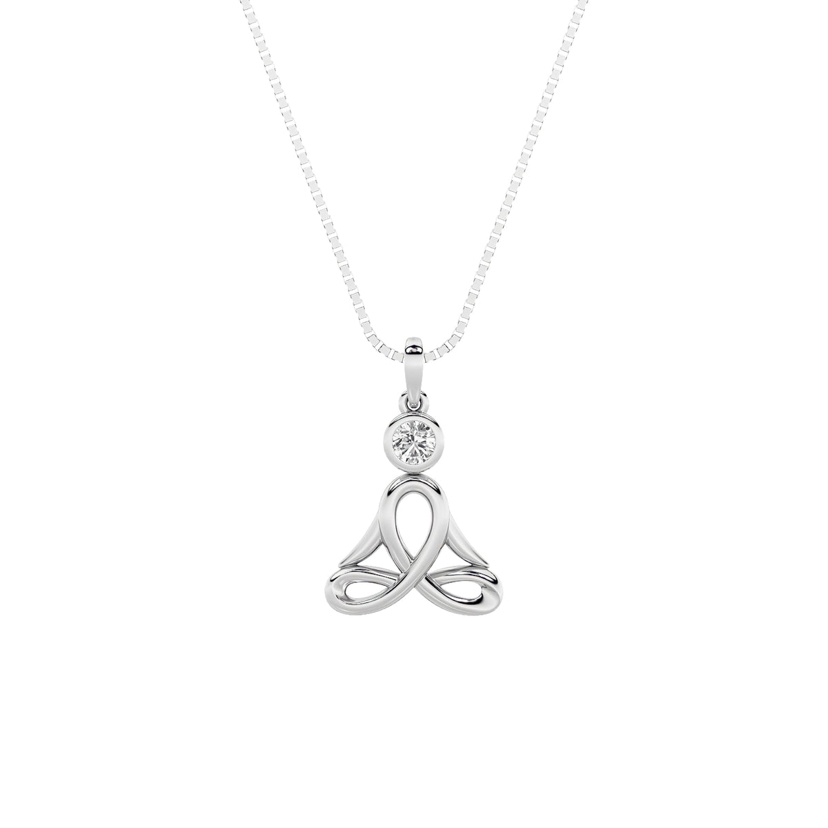 0.2CTW Round Lab-Grown Diamond Bezel Necklace 1 Stone