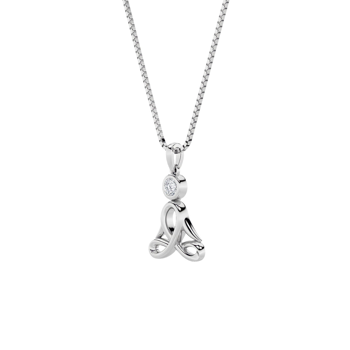 0.2CTW Round Lab-Grown Diamond Bezel Necklace 1 Stone