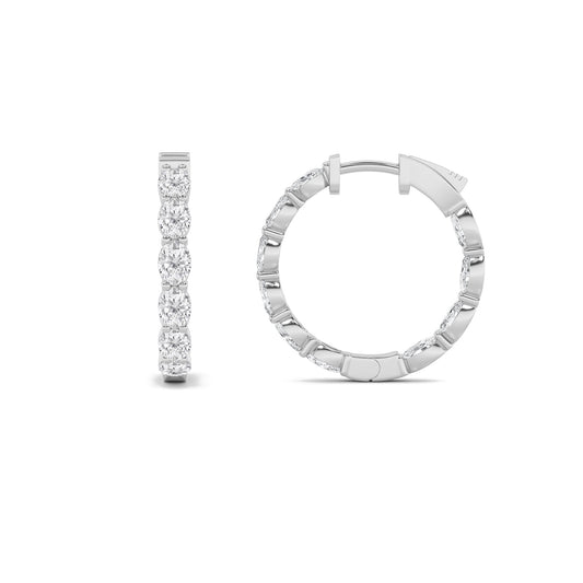 4CTW Oval Lab-Grown Diamond Prong Earring 20 Stones