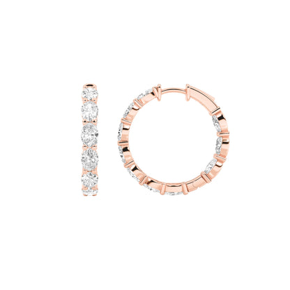 4CTW Oval Lab-Grown Diamond Inside Out Hoop Earrings 20 Stones