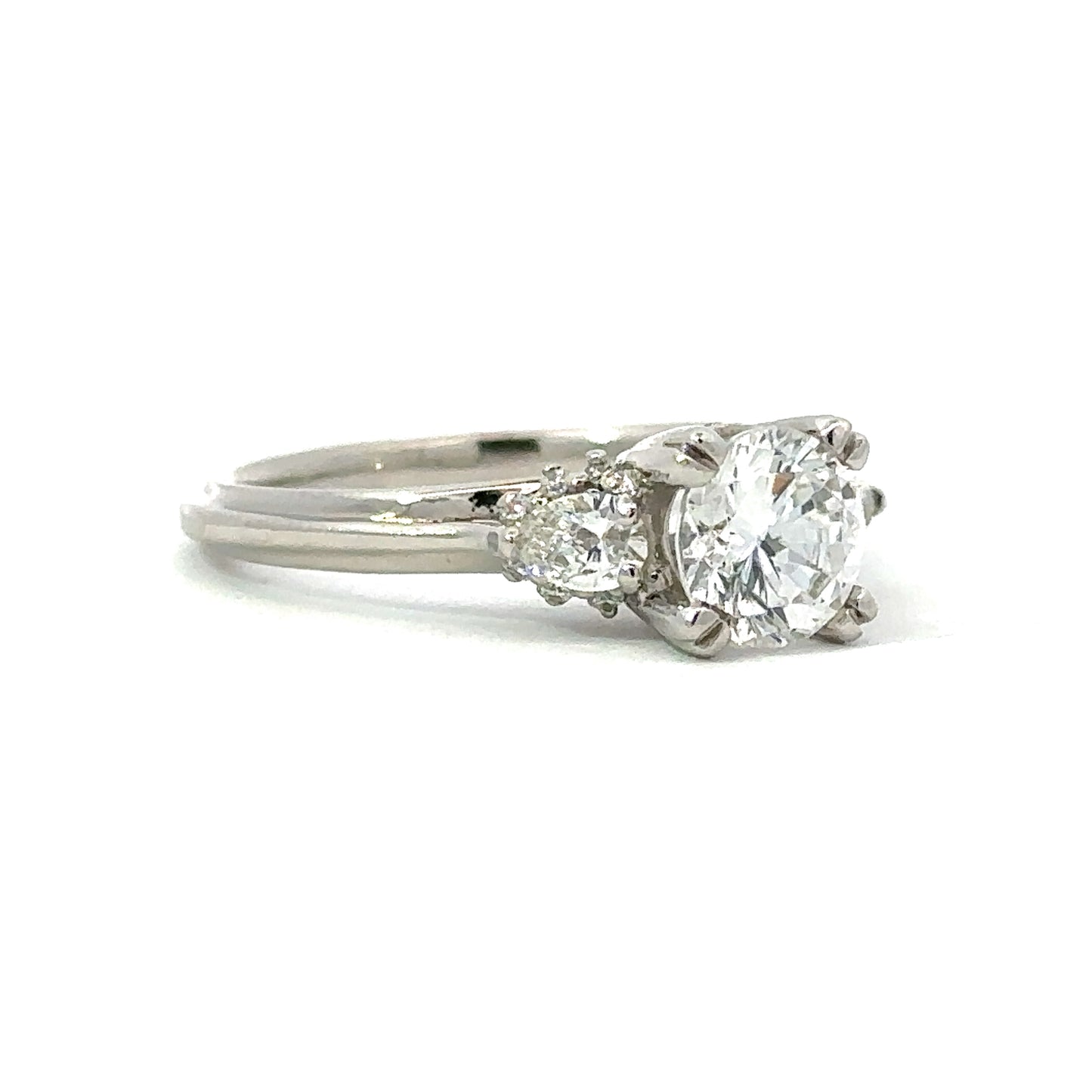 Tacori Three Stone Pear Shaped Engagement Ring in Platinum