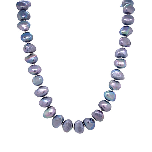 Slate Grey Fresh Water Pearl Necklace