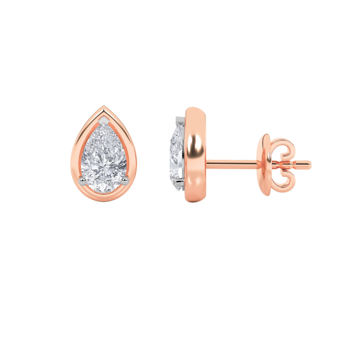2CTW Pear Lab-Grown Diamond Prong Stud Earrings 2 Stones