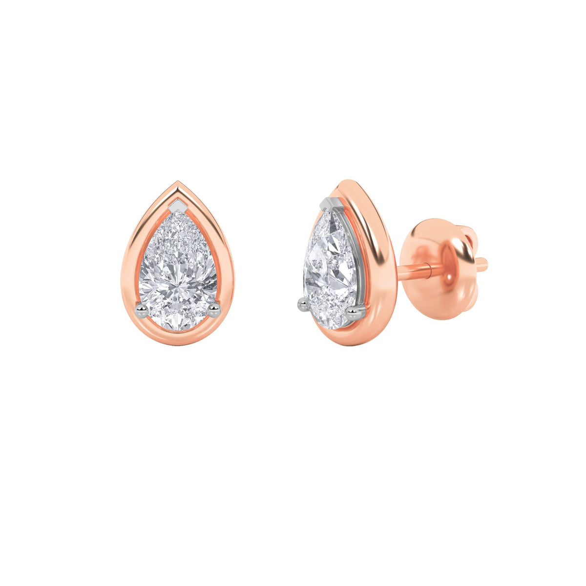 2CTW Pear Lab-Grown Diamond Prong Stud Earrings 2 Stones