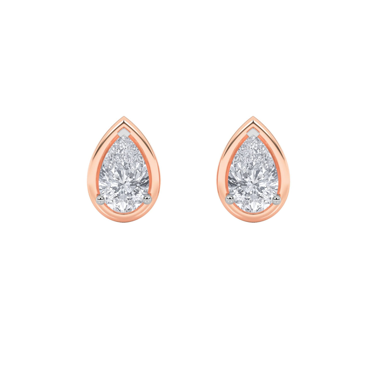 2CTW Pear Lab-Grown Diamond Prong Stud Earrings 2 Stones