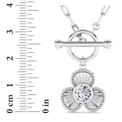 1CTW Round Lab-Grown Diamond Bezel Clover Toggle Necklace