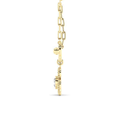 1CTW Round Lab-Grown Diamond Bezel Clover Toggle Necklace