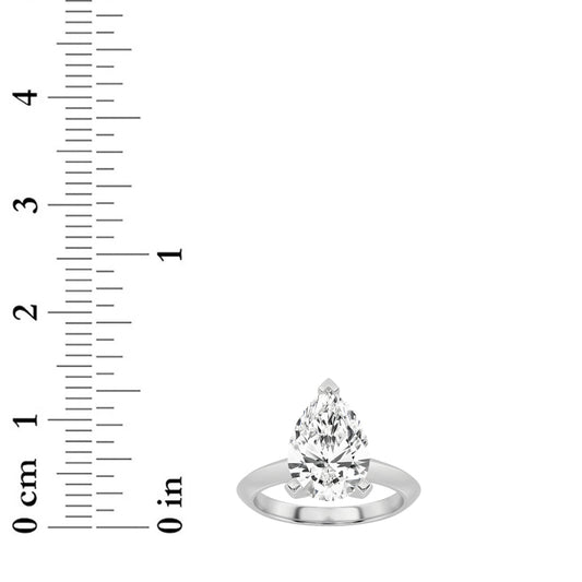 3CTW Pear Lab-Grown Diamond Prong Knife Edge Solitaire Ring 1 Stone