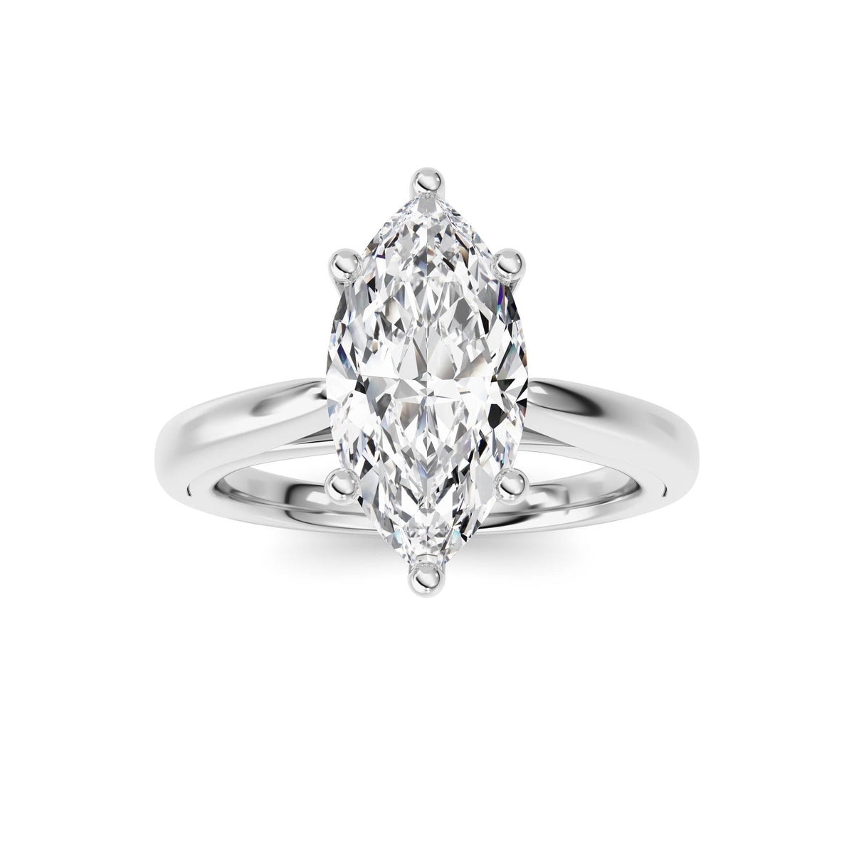 2CTW Marquise Lab-Grown Diamond Prong Cathedral Solitaire Ring 1 Stone