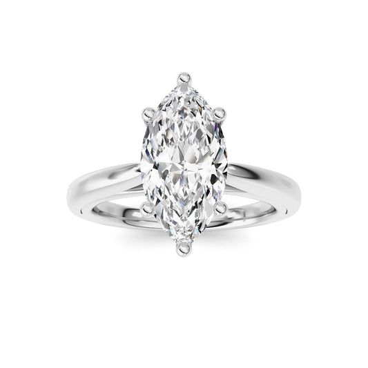 2CTW Marquise Lab-Grown Diamond Prong Cathedral Solitaire Ring 1 Stone