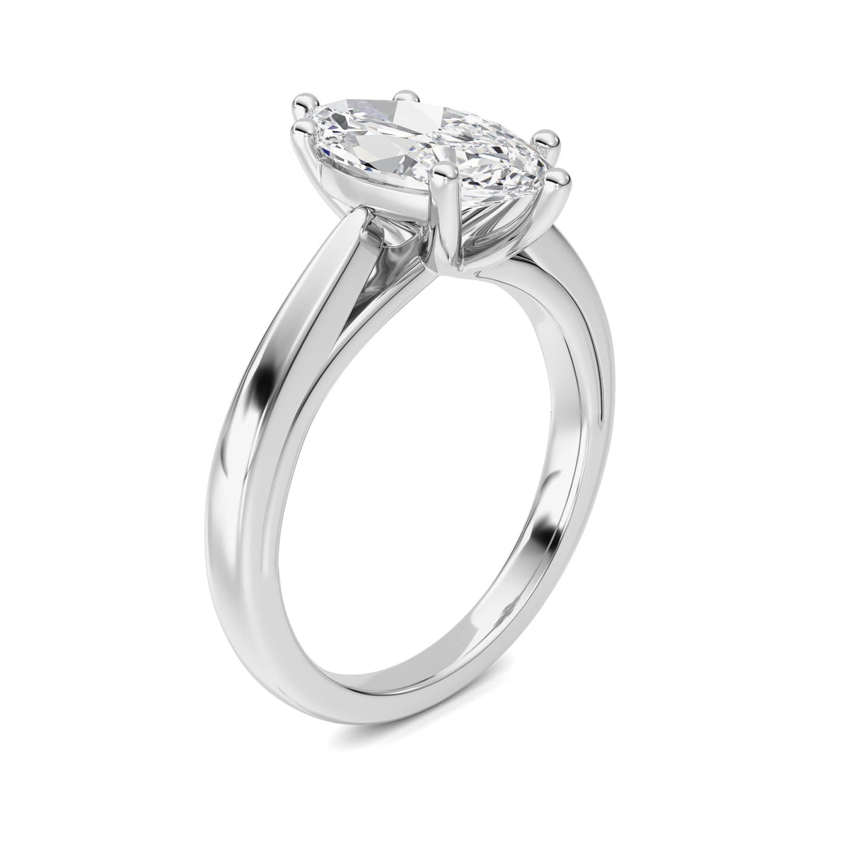 2CTW Marquise Lab-Grown Diamond Prong Cathedral Solitaire Ring 1 Stone