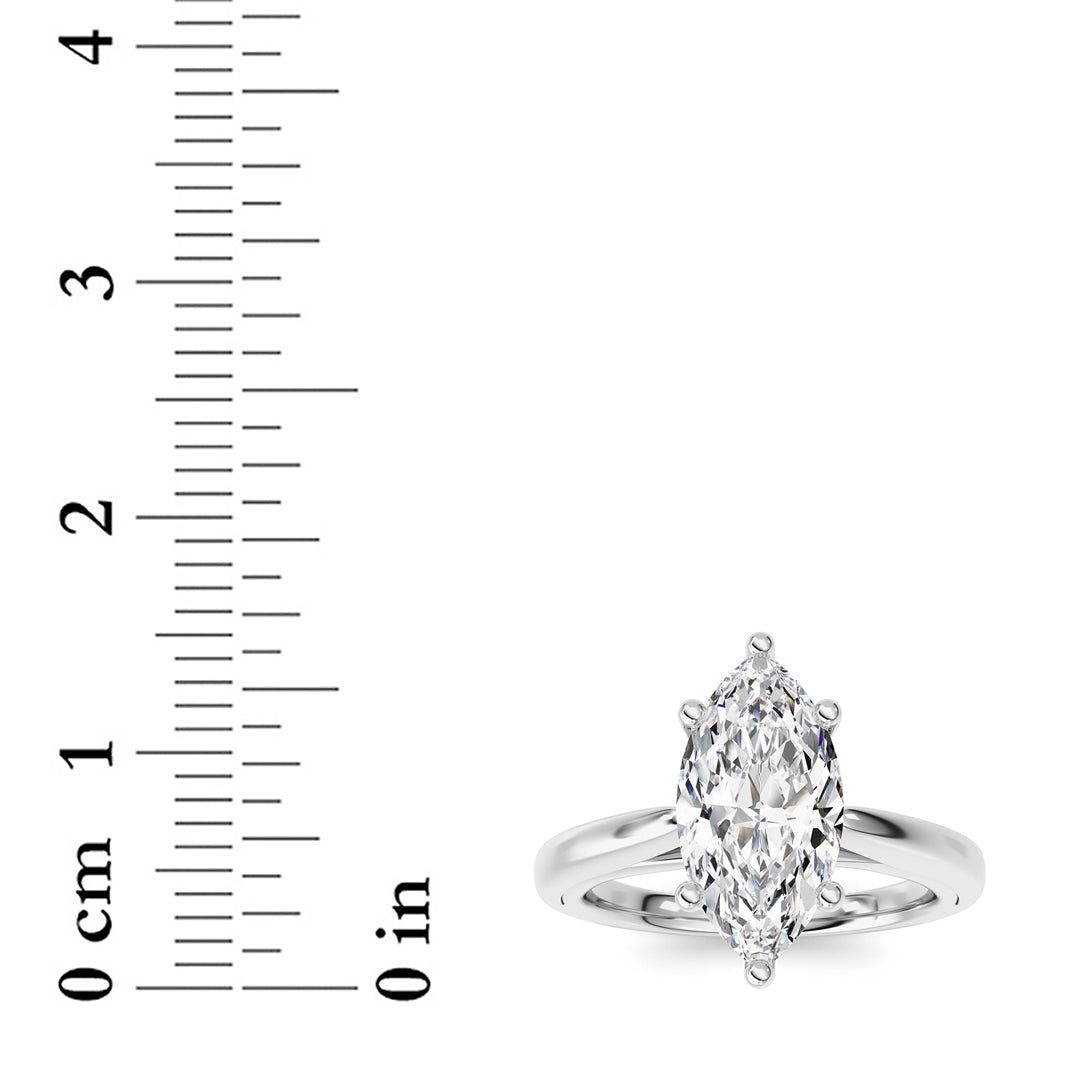 2CTW Marquise Lab-Grown Diamond Prong Cathedral Solitaire Ring 1 Stone