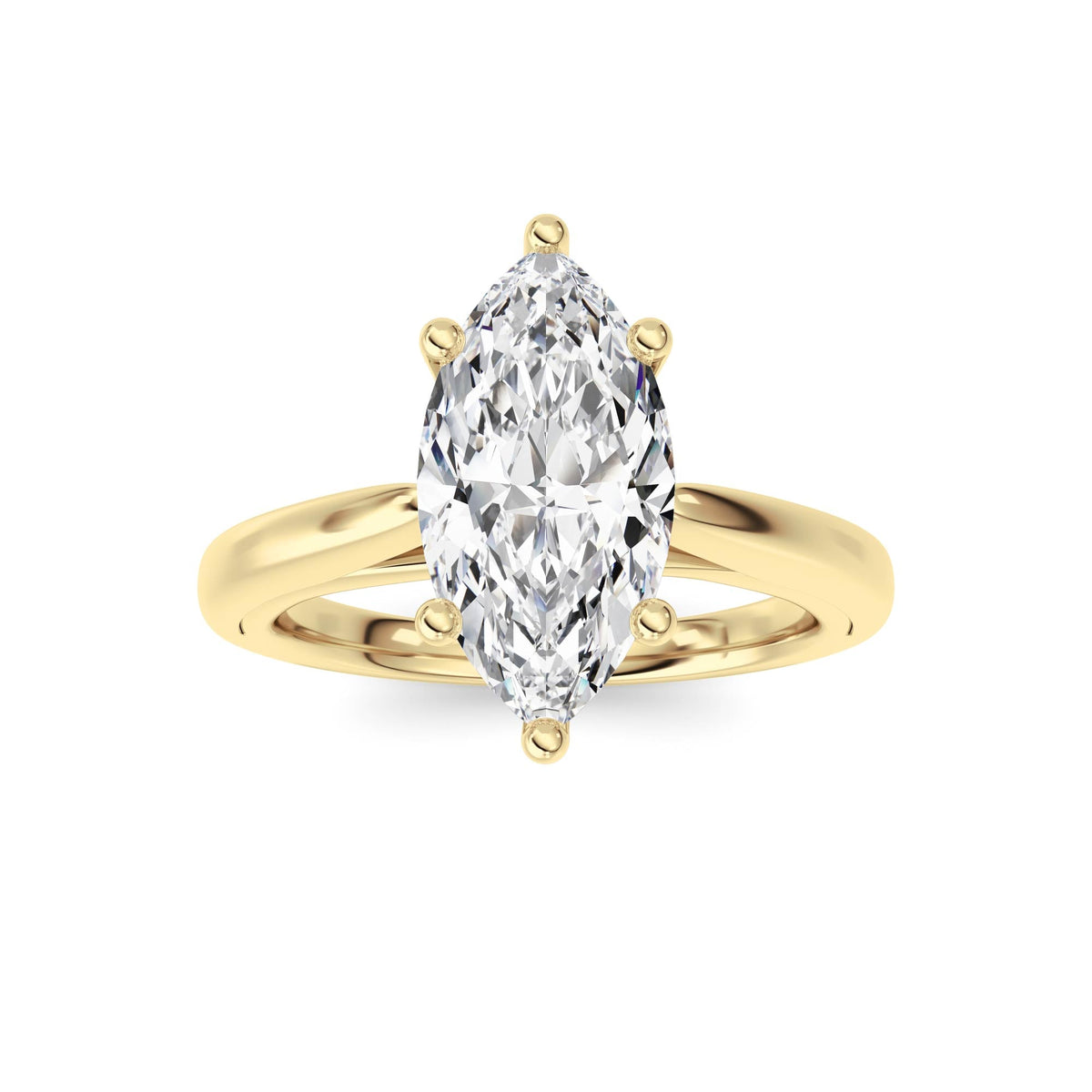 2CTW Marquise Lab-Grown Diamond Prong Cathedral Solitaire Ring 1 Stone