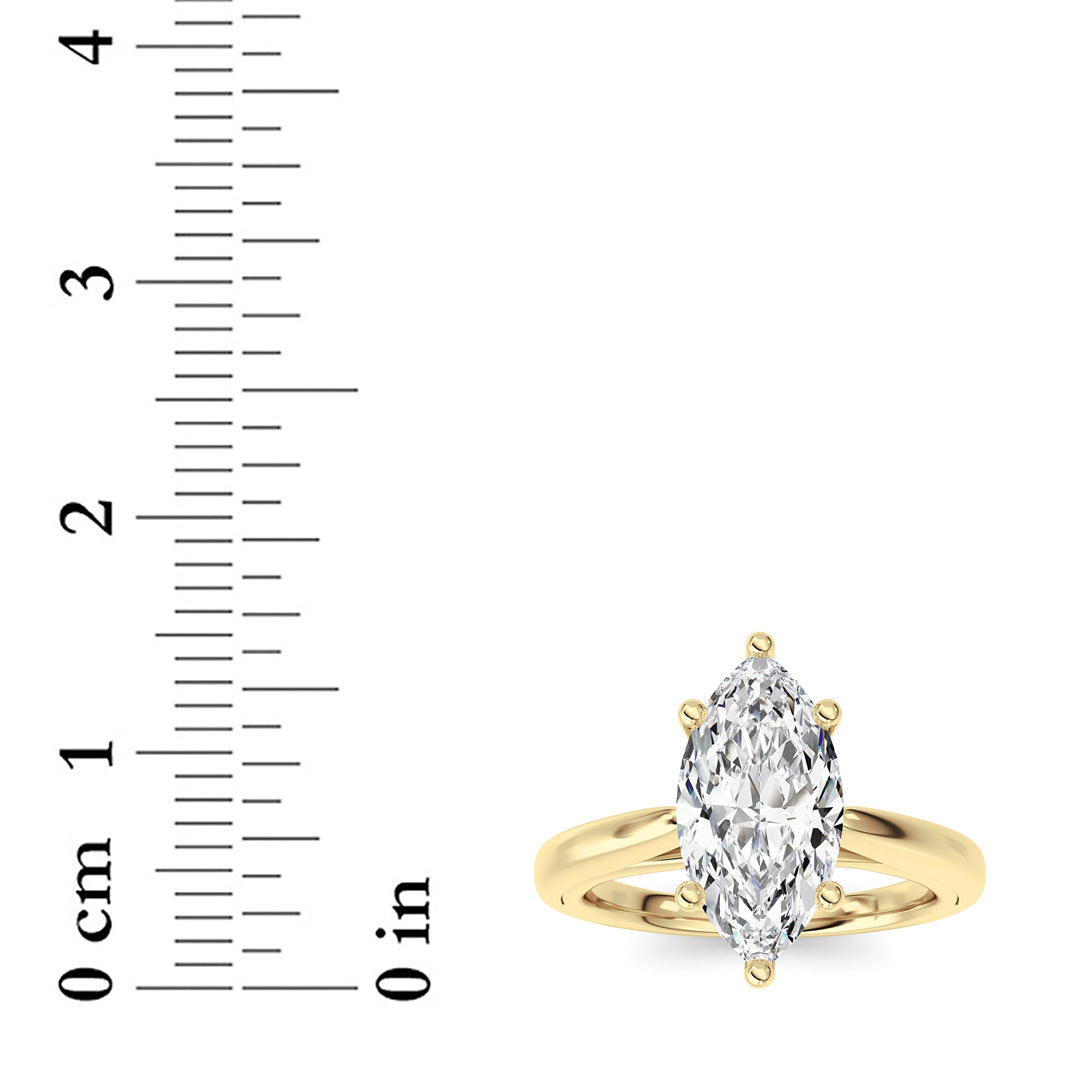 2CTW Marquise Lab-Grown Diamond Prong Cathedral Solitaire Ring 1 Stone
