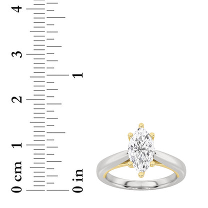 2CTW Marquise Lab-Grown Diamond Prong Cathedral Solitaire Ring 1 Stone