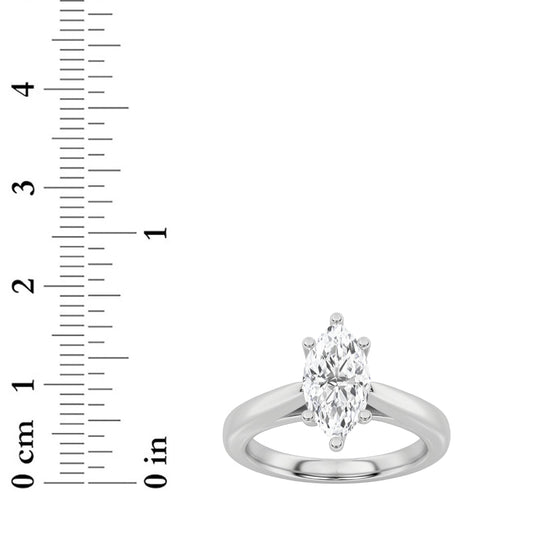 3CTW Marquise Lab-Grown Diamond Prong Cathedral Solitaire Ring 1 Stone
