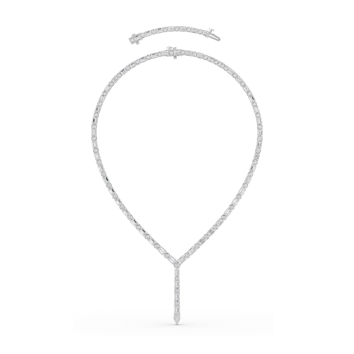 28CTW Mix Lab-Grown Diamond Prong Necklace 116 Stones