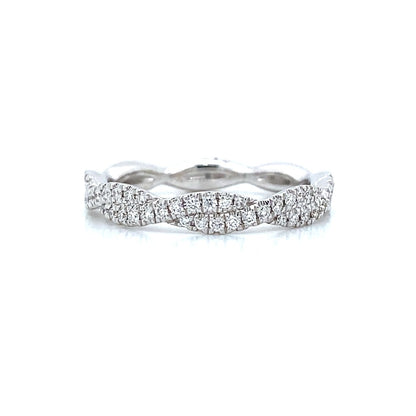 Half Eternity Twist Band in 14K White Gold