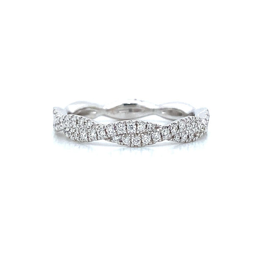 Half Eternity Twist Band in 14K White Gold