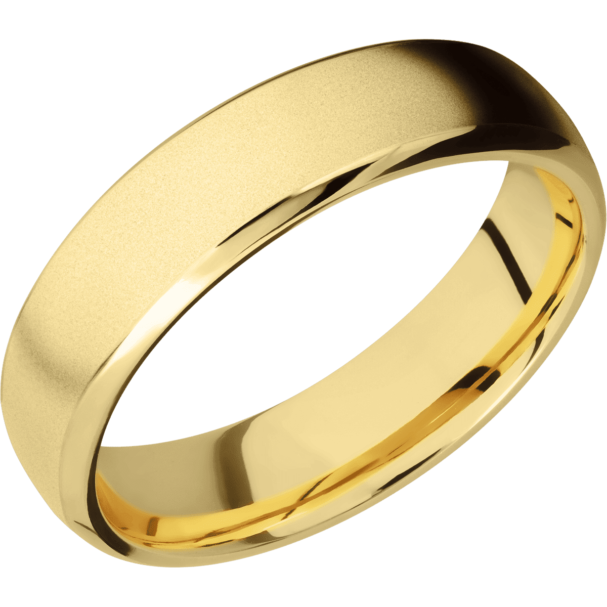 14K Yellow Gold + Bead , Polish Finish