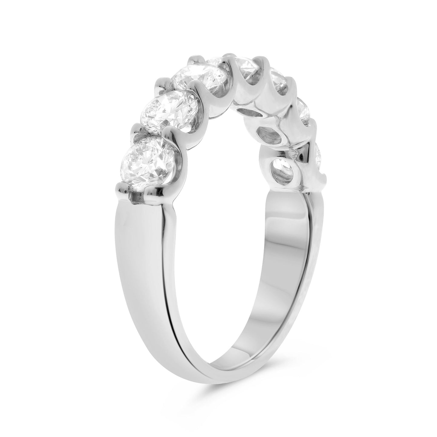 U-Prong Wedding Ring in 14K White Gold