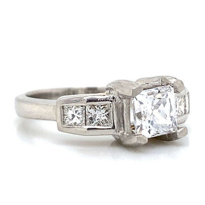 Five Stone Princess Shaped Engagement Ring in Platinum