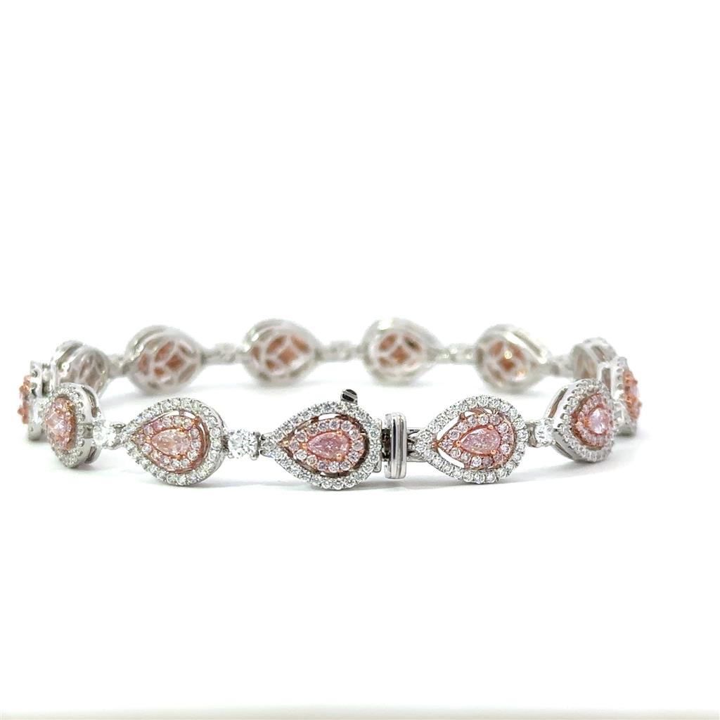Pink Diamond Bracelet in 18k White & Rose Gold