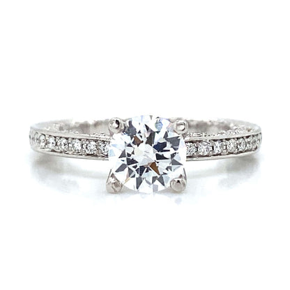 Verragio Pave Engagement Ring in 18K White Gold