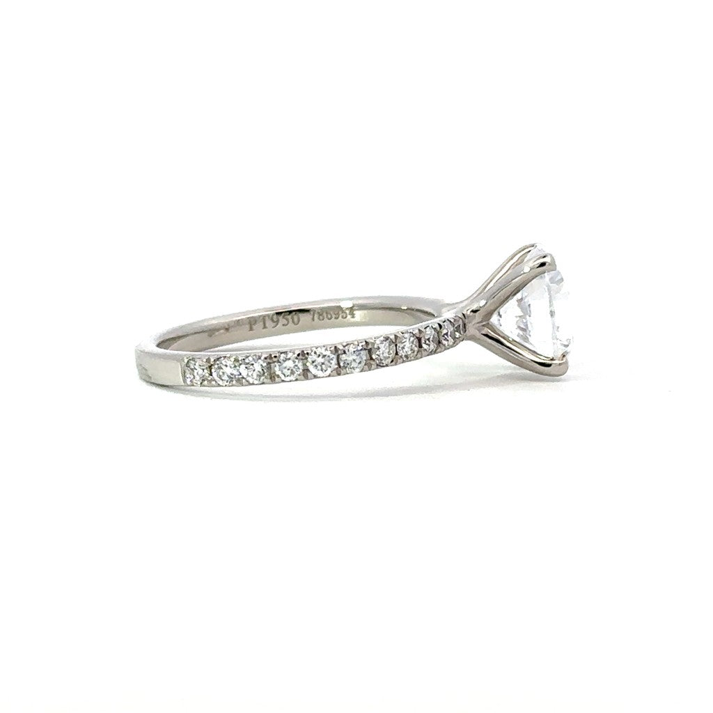 Round-Cut Diamond Engagement Ring in Platinum