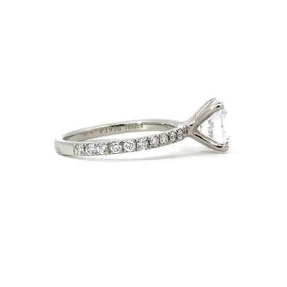 Round-Cut Diamond Engagement Ring in Platinum