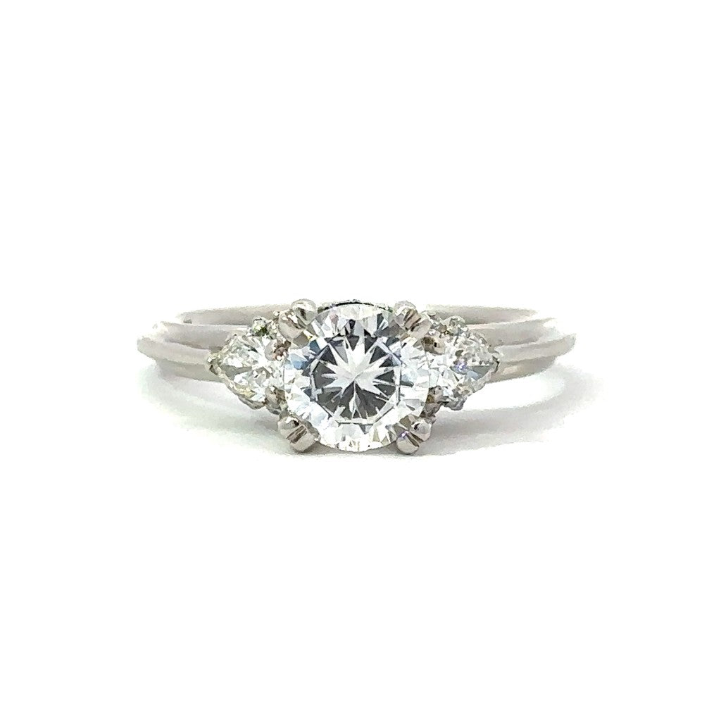 Tacori Three Stone Pear Shaped Engagement Ring in Platinum