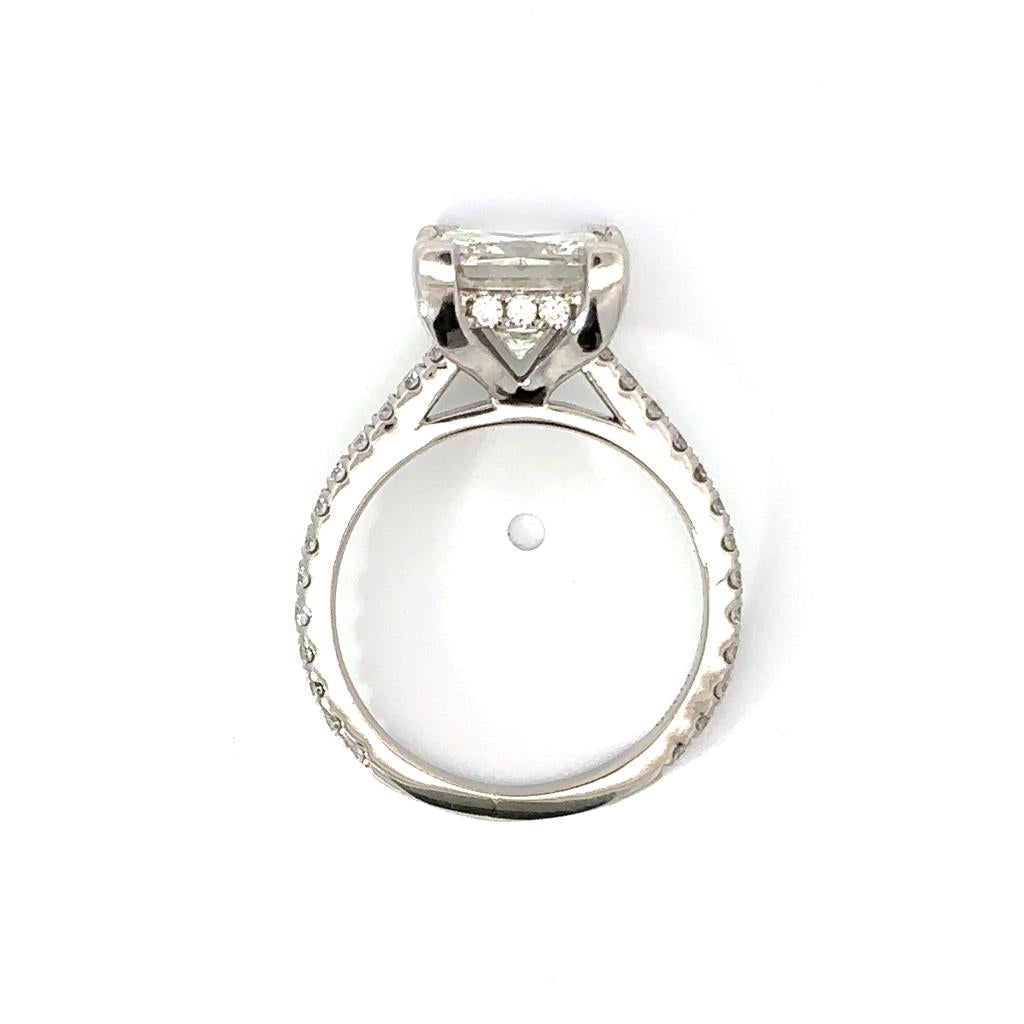 Hidden Halo Pave Cathedral Engagement Ring in Platinum