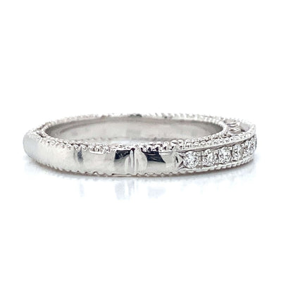 Verragio Milgrain Wedding Ring in 18K White Gold
