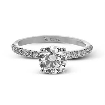 Round-Cut Diamond Engagement Ring in 18K White Gold