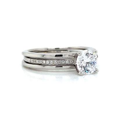 Zeghani Pave Bridal Set in 14k White Gold