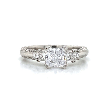 Tacori Five Stone Princess & Pave Set Engagement Ring in Platinum