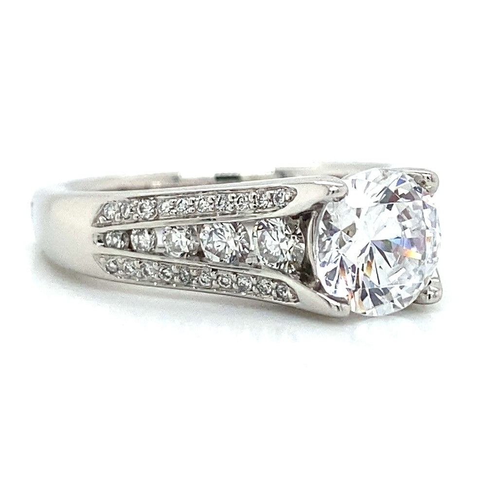 Ritani Pave Engagement Ring in Platinum