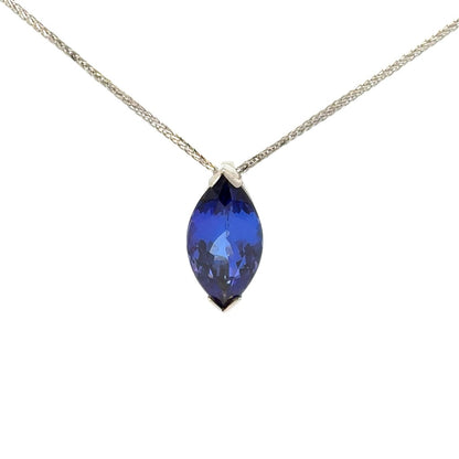 Marquise Tanzanite Pendant in Platinum