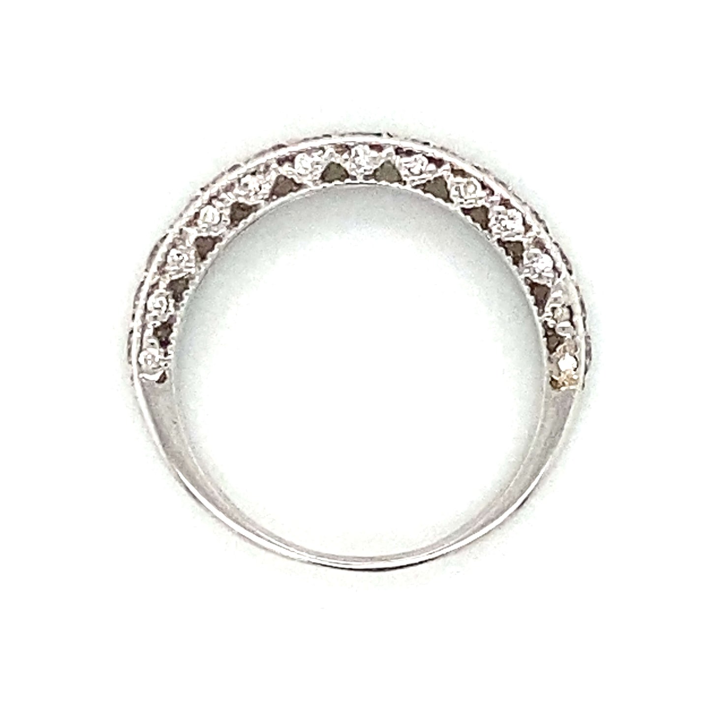 Milgrain Wedding Ring in 18K White Gold