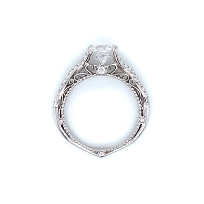 Verragio Pave Twisted Shank Engagement Ring in 18K White Gold