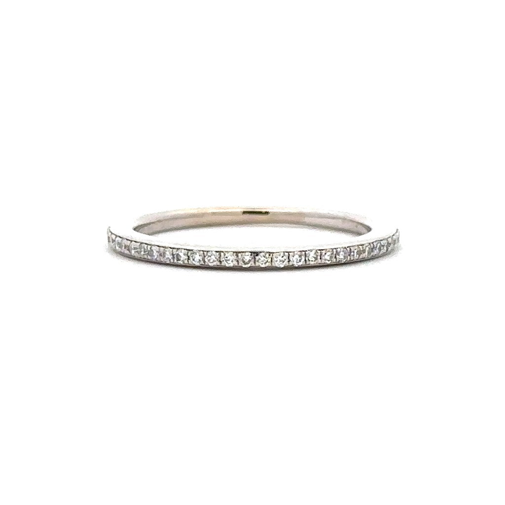 Pave Tapered Cathedral Bridal Set in 18K White Gold