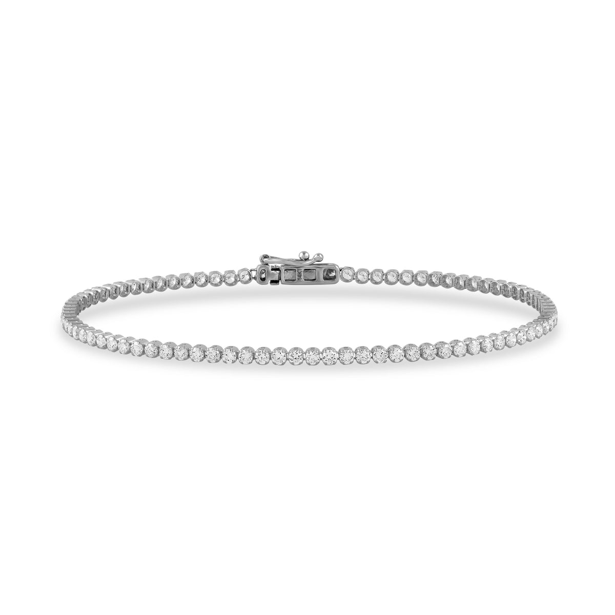 14K White Gold Lab-Created 4 Prong Round Light Weight Diamond Tennis Bracelet (4 CTW E-F VS)