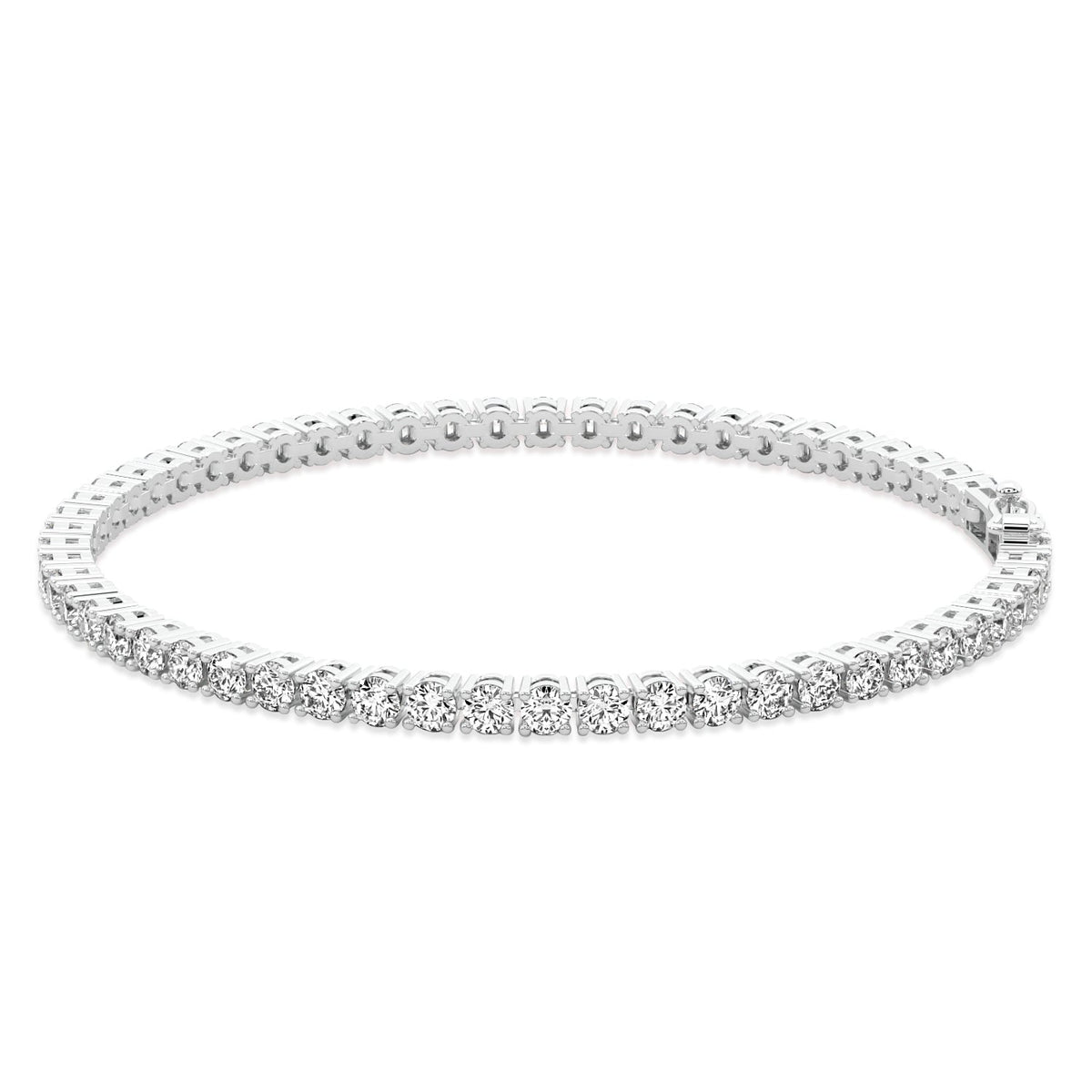 Platinum Lab-Created 4-Prong Diamond Tennis Bracelet