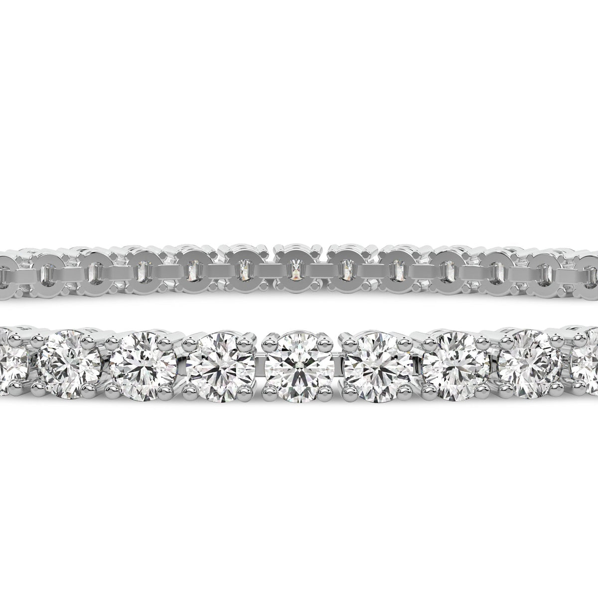 Platinum Lab-Created 4-Prong Diamond Tennis Bracelet