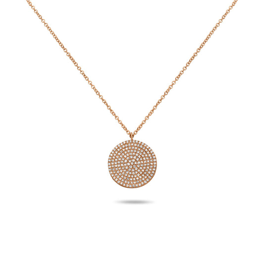 Diamond Disc Necklace in 14K Rose Gold